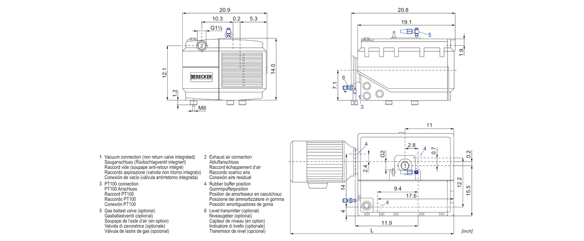 U4.165SA/K旋片真空泵 U4.165SA/K旋片真空泵