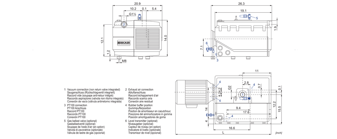 U4.250旋片真空泵 U4.250旋片真空泵