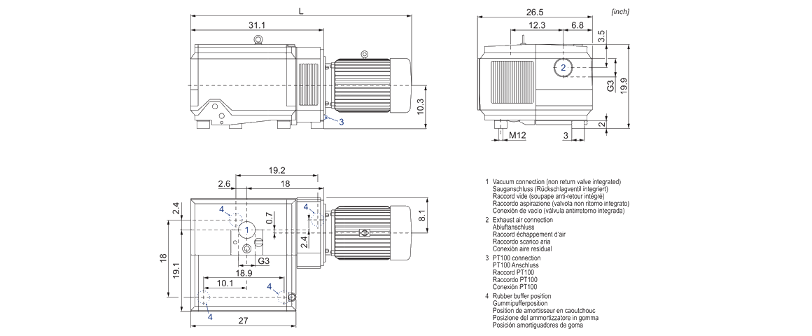U4.400SA/K旋片真空泵 U4.400SA/K旋片真空泵